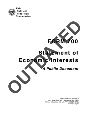 FPPC Form 700 Statement of Economic Interests
