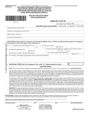 Hawaii Tax Extension Application