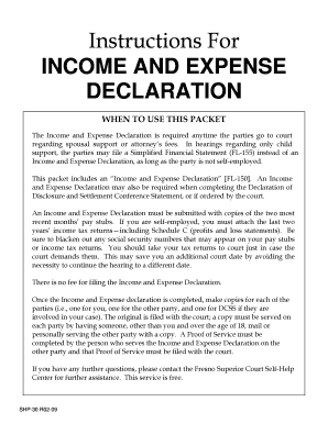 Income and Expense Declaration Form FL-150