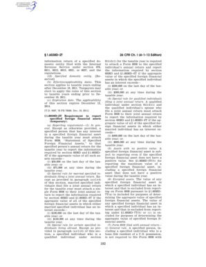 Form 8938 Statement of Specified Foreign Financial Assets