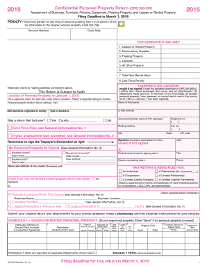 Oregon Personal Property Return Form