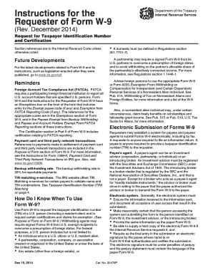 Form W-9 Request for Taxpayer Identification Number and Certification