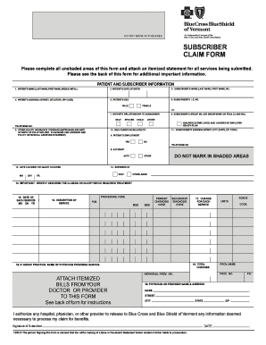Subscriber Claim Form