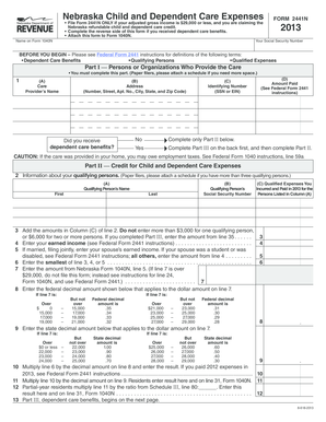 Nebraska Child and Dependent Care Expenses Form 2441N