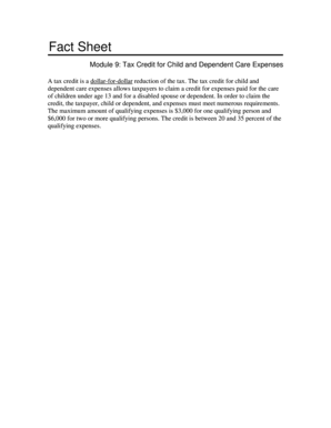 IRS Form 2441 Child and Dependent Care Expenses