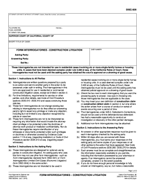Form Interrogatories - Construction Litigation