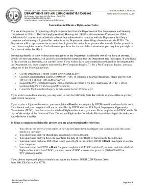 California Right-to-Sue Notice Form
