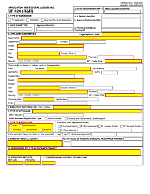 Federal Assistance Application Form