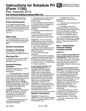 US Personal Holding Company Tax Form 1120