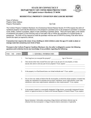 Connecticut Residential Property Condition Disclosure Report