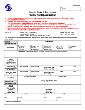Seattle Parks Facility Rental Application