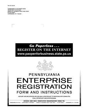 Pennsylvania Enterprise Registration Form