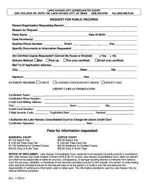 Arizona Public Records Request Form