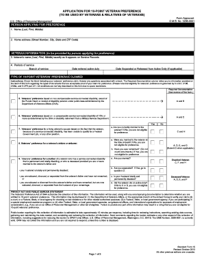 US 10-Point Veteran Preference Application