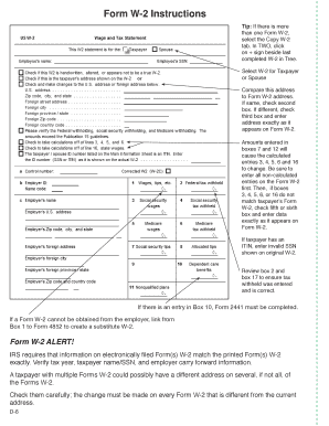 Form W-2 Instructions