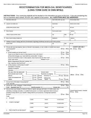 California Medi-Cal Redetermination Form