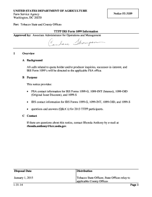 USDA Tobacco Transition Payment Program Notice