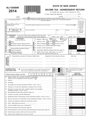 New Jersey Nonresident Income Tax Return