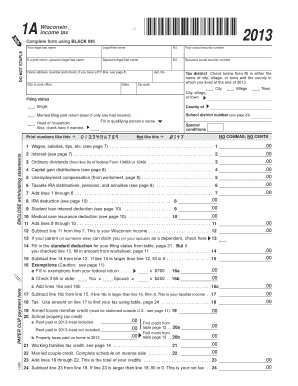 Wisconsin Income Tax Form 1A