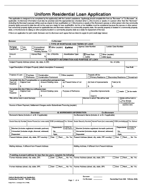 Uniform Residential Loan Application