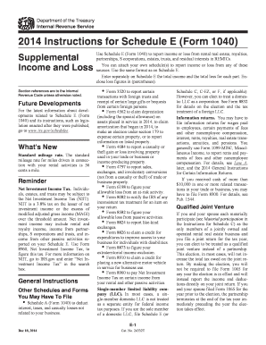 2014 Instructions for Schedule E (Form 1040)