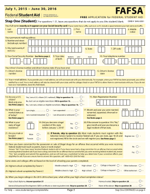 FAFSA Application for Federal Student Aid