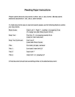 Pretrial Statement Template