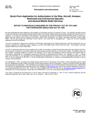 FCC 605 Quick-Form Application