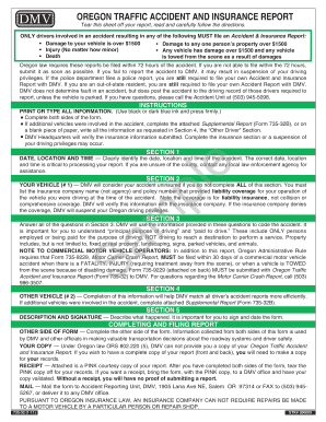 Oregon Traffic Accident and Insurance Report