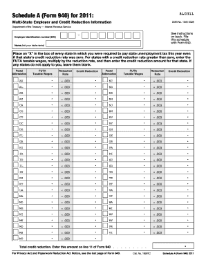 Schedule A (Form 940) for 2011