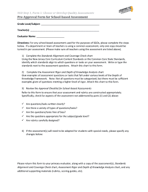 New Jersey School-based Assessment Pre-Approval Form