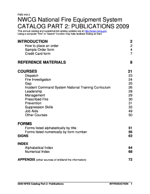 2009 NFES Catalog Part 2 Publications Order Form