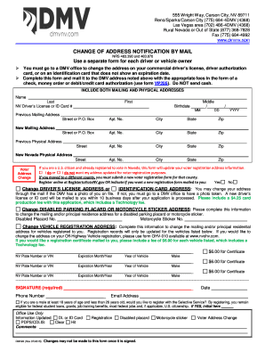 Nevada Change of Address Notification