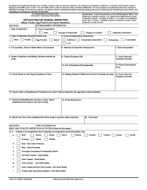 USDA Application for Federal Inspection