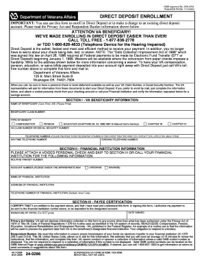 VA Direct Deposit Enrollment Form