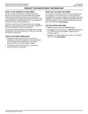 Request for Employment Information Form CMS-L564