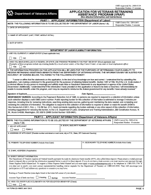 Veterans Retraining Assistance Program Application