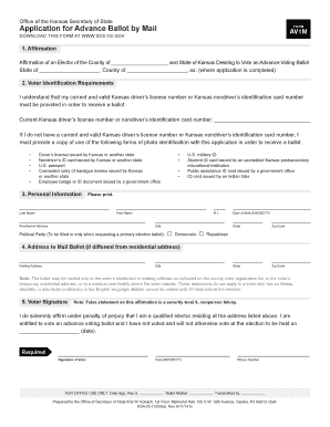 Kansas Advance Ballot by Mail Application