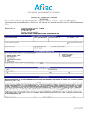 Continental American Insurance Accident Wellness Benefit Claim Form