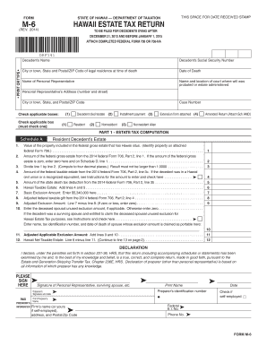 Hawaii Estate Tax Return Form M-6