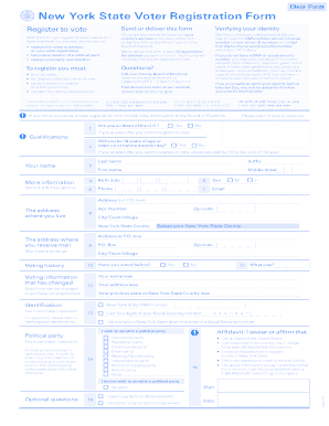 New York State Voter Registration Form - NY - elections ny