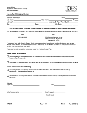 Illinois Income Tax Withholding Election Form
