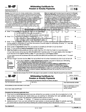 IRS Form W-4P Withholding Certificate