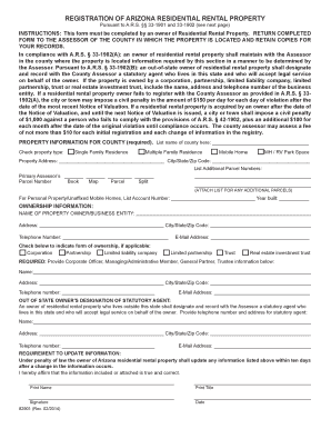 Arizona Residential Rental Property Registration Form