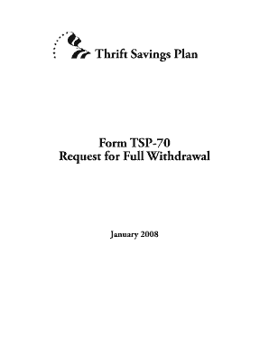 Thrift Savings Plan Full Withdrawal Request