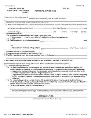 Michigan Name Change Petition