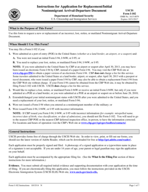 USCIS Form I-102