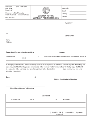 Kentucky Eviction Notice