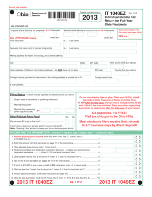 Ohio IT 1040EZ Form