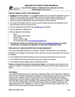 Washington State Food and Cash Assistance Application